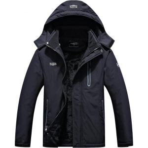 image:imageDLGJPA Mens Mountain Waterproof Ski Jacket Hooded Windbreakers Windproof Raincoat Winter Warm Snow Coat