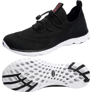 image:imageDLGJPA Womens Lightweight Quick Drying Aqua Water Shoes Athletic Sport Walking ShoesBlack White