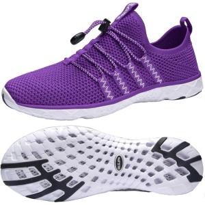 image:imageDLGJPA Womens Lightweight Quick Drying Aqua Water Shoes Athletic Sport Walking ShoesDark Purple